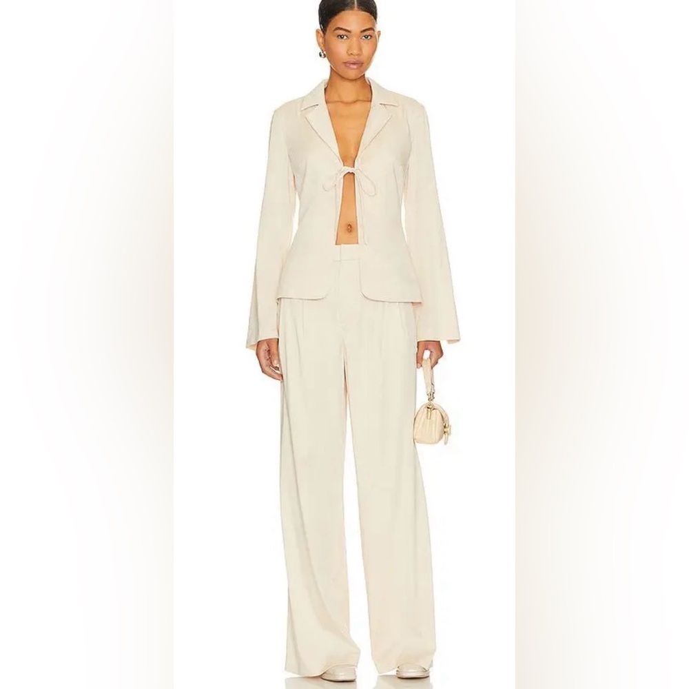Franca Tie Front Blazer Top in Ivory